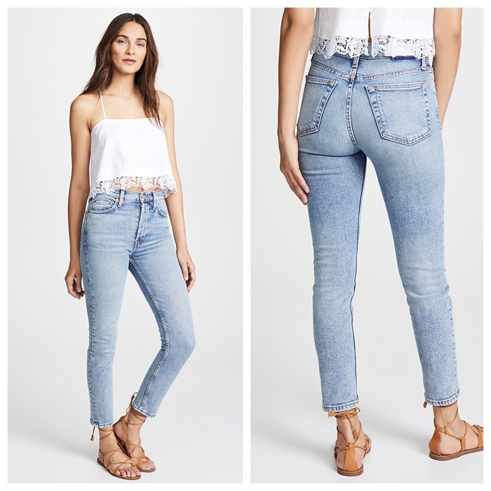 NWT RE/DONE High Rise Ankle Crop Jean Mid 90’s 31